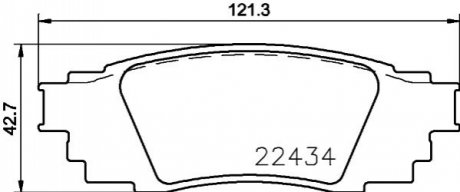 Колодки гальмівні (задні) Toyota Camry 17-/Rav4/Lexus ES/UX 18-/RX 15- HELLA 8DB355025121