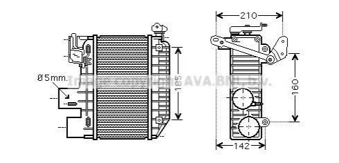 Радиатор интеркулера Toyota Avensis/Corolla 2.0 D-4D 99-09 AVA COOLING TOA4365 (фото 1)