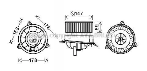 Вентилятор салона FORD FOCUS I (98-) (пр-во AVA) AVA COOLING FD8495 (фото 1)