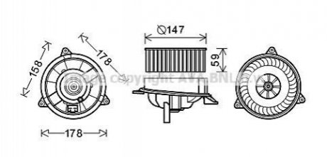 Вентилятор салона FORD FOCUS I (98-) (AVA) AVA COOLING FD8495