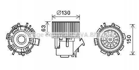 Электродвигатель, вентиляция салона AVA COOLING RT8599 (фото 1)