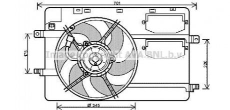 Вентилятор, охлаждение двигателя AVA COOLING MC7506