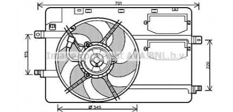 Вентилятор, охлаждение двигателя AVA COOLING MC7506