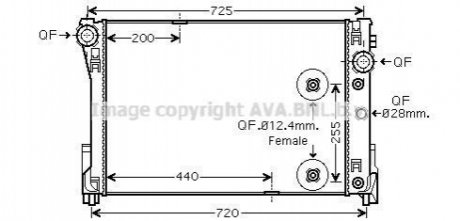 Радіатор, охолодження двигуна AVA COOLING MSA2475