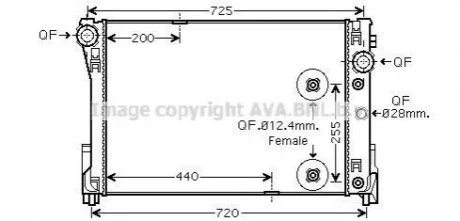 Радіатор, охолодження двигуна AVA COOLING MSA2475