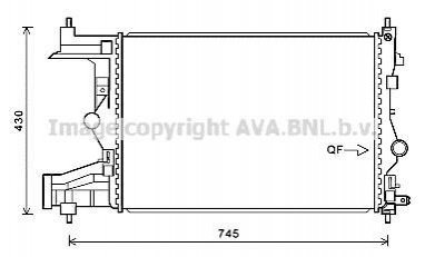 Радіатор, охолодження двигуна AVA COOLING OLA2487