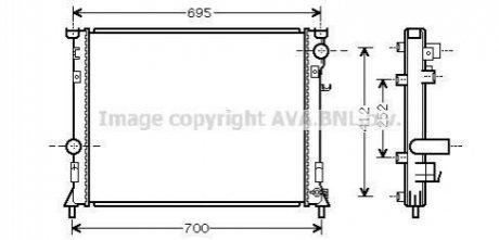 Радіатор, охолодження двигуна AVA COOLING CR2097