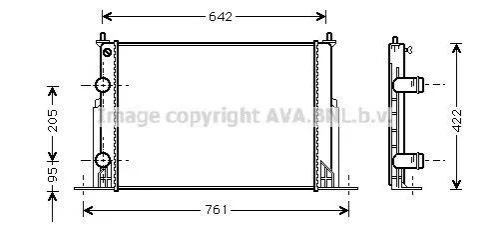 Радіатор, охолодження двигуна AVA COOLING FTA2244 (фото 1)