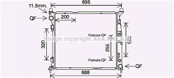 Радіатор, Система охолодження двигуна CLEVER FIT AVA COOLING MS2694 (фото 1)