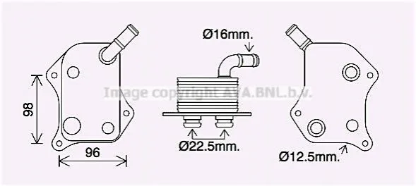 Радиатор масляный VW PASSAT (2001) 2.0 (пр-во AVA) AVA COOLING AI3414 (фото 1)