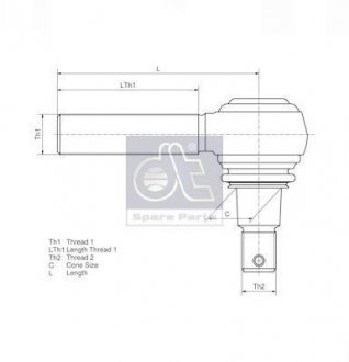 Наконечник поперечної кермової тяги DT 461835