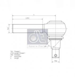 Наконечник поперечної кермової тяги DT 461835