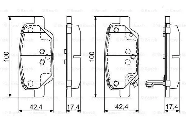 Гальмівні колодкиTYL.F-TIPO (356) BOSCH 0986495393 (фото 1)