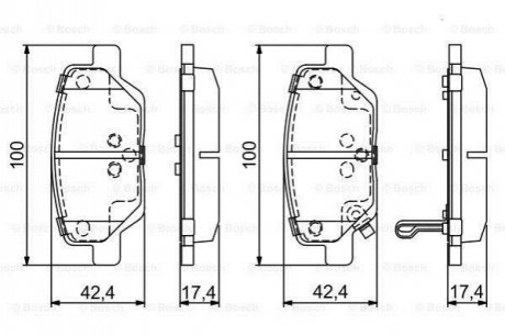 Гальмівні колодкиTYL.F-TIPO (356) BOSCH 0986495393