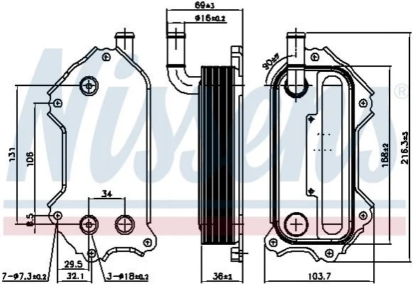 Радиатор масляный LEXUS IS/ TOYOTA AVENSIS, RAV 4 (пр-во Nissens) NISSENS 91117 (фото 1)