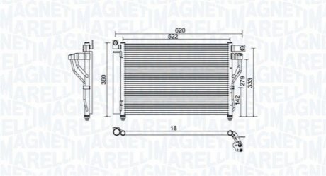 Condenser, air conditioning MAGNETI MARELLI 350203957000