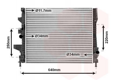 Radiator, engine cooling Van Wezel 18002644