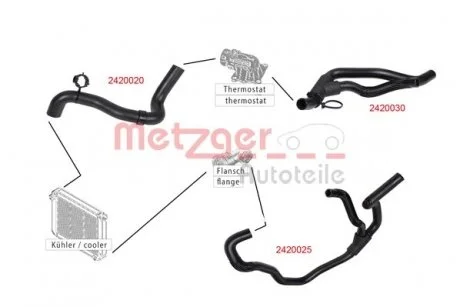 Патрубок системи охолодження гумовий METZGER 2420025