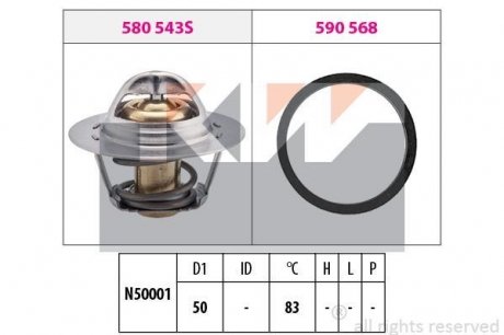Термостат системи охолодження KW 580 543
