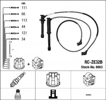 Комплект запалювального кабелю NGK 8863