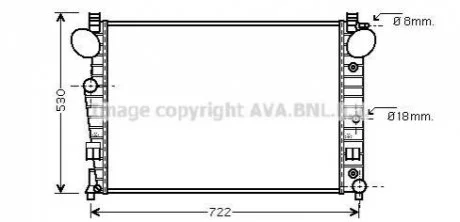 Радиатор охлаждения MERCEDES S-CLASS W220 (98-) (пр-во AVA) AVA COOLING MSA2308