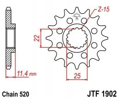 Передня зірка MOTO JT MOTO 10541214 (фото 1)