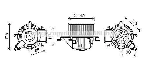 Вентилятор салону CITROEN/ PEUGEOT (вир-во AVA) AVA COOLING PE8390 (фото 1)