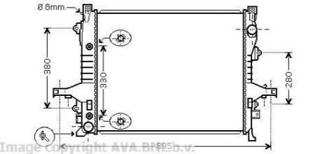 Радіатор, охолодження двигуна AVA COOLING VO2133