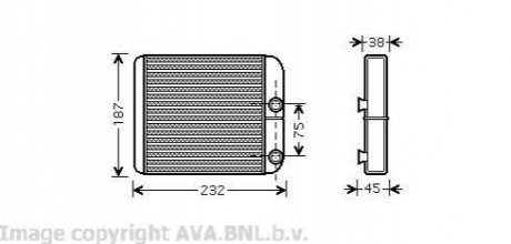 Радіатор пічки AVA COOLING VO6129