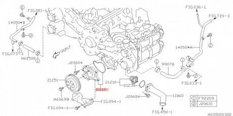 Wasserpumpe SUBARU 21110AA690