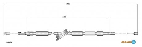 Трос ручного гальма ADRIAUTO 030256