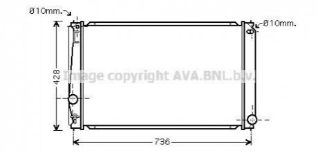 Радіатор, охолодження двигуна AVA COOLING TO2419