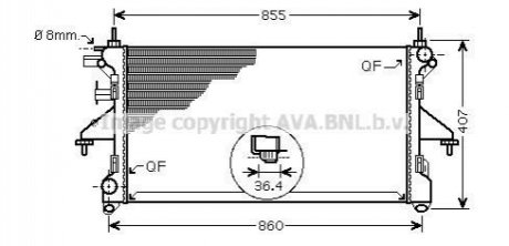 Радіатор, охолодження двигуна AVA COOLING PEA2304