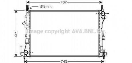 Радіатор, охолодження двигуна AVA COOLING OL2338 (фото 1)