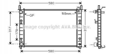 Радіатор, охолодження двигуна AVA COOLING FDA2326