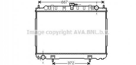 Радіатор, охолодження двигуна AVA COOLING DN2241