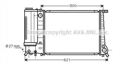 Радіатор, охолодження двигуна AVA COOLING BW2101