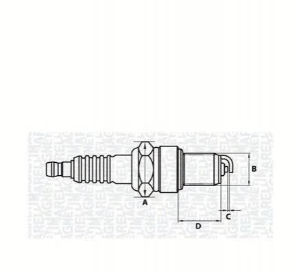 Свічка зпалювання CT6FMR ВАЗ 2108-099, DAEWOO LANOS 1.5 (вир-во) MAGNETI MARELLI 062000771304 (фото 1)
