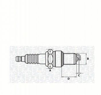 Свічка зпалювання CT6FMR ВАЗ 2108-099, DAEWOO LANOS 1.5 MAGNETI MARELLI 062000771304 (фото 1)