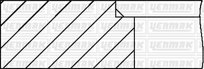 Кільця поршневі VW LT/T4/T5 2.5TDI (81.51mm/+0.5) (2.5-2-3) YENMAK 9109318050