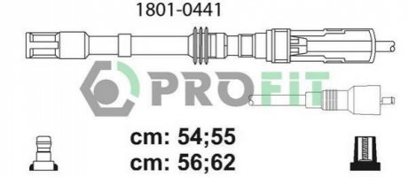 Дроти запалення, набір SKODA OCTAVIA 97-, SEAT LEON, VW GOLF, BORA 96-06 (1.8L 20V) PROFIT 18010441