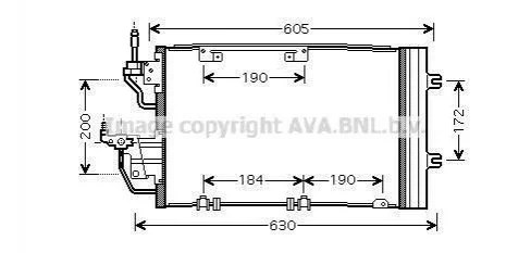 Конденсатор кондиционера OPEL ASTRA (2004) (пр-во AVA) AVA COOLING OL5454D (фото 1)