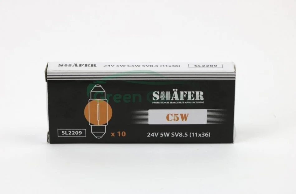Лампа C5W 24V 5W SV8,5 (11x36) SHAFER SL2209 (фото 1)