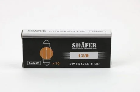 Лампа C5W 24V 5W SV8,5 (11x36) SHAFER SL2209