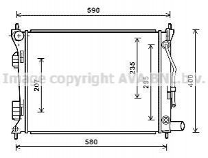 Радіатор охолодження Hyundai Accent/Solaris 1.4/1.6 10- AVA COOLING HYA2276