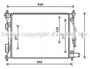 Радіатор охолодження Hyundai Accent/Solaris 1.4/1.6 10- AVA COOLING HYA2276