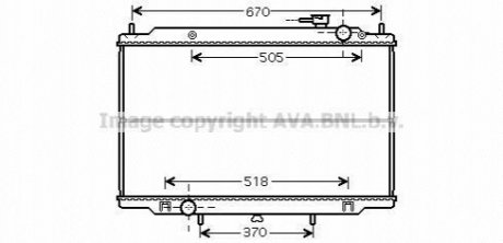 Радиатор охлаждения двигателя NISSAN PICKUP D22-NP300 98+ (AVA) AVA COOLING DN2266