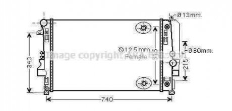 Радиатор охлаждения двигателя МВ W639 (2004) VITO 109 2.2 CDI (Ava) AVA COOLING MSA2460