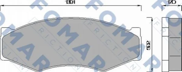 Гальмівні колодки, дискове гальмо (набір) FOMAR FO441581 (фото 1)