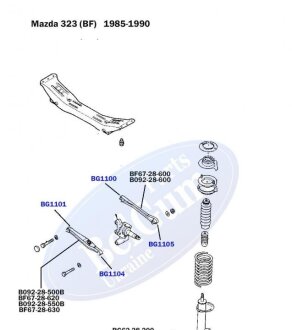 Сайлентблок важеля заднего (поперечного) Mazda 323/626, 85-94 (d=14mm) BELGUM PARTS BG1101